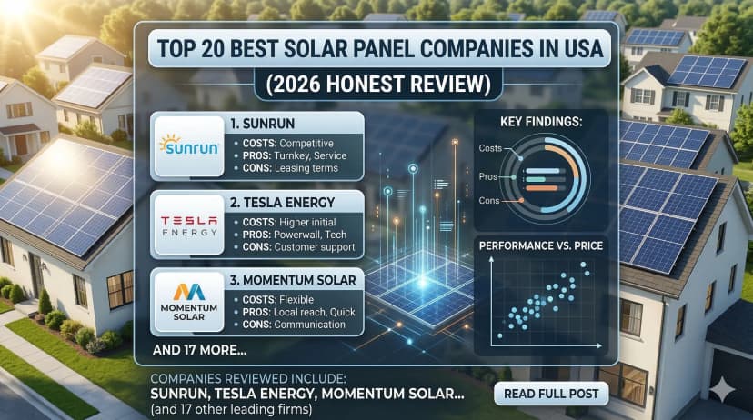 Top 20 Best Solar Panel Companies in USA (2026 Honest Review)